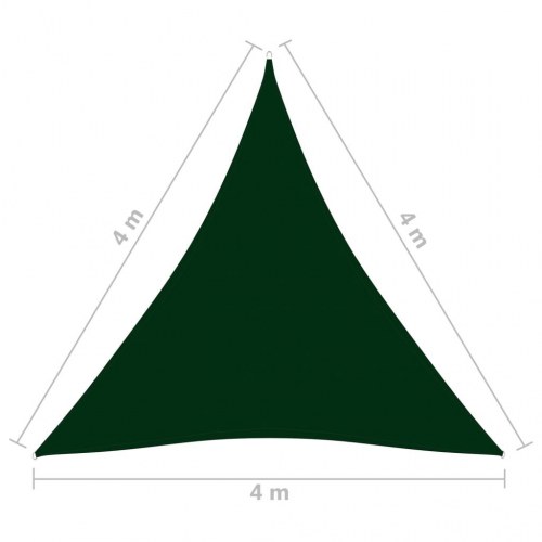 Solsejl 4×4×4 m - trekantet oxfordstof, mørkegrøn