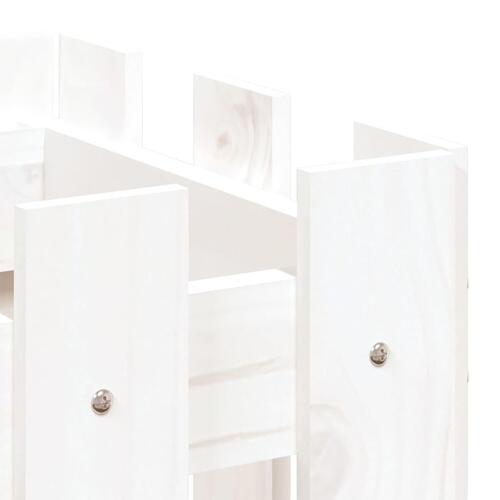 Plantekasse med stakitdesign 60x30x30 cm massivt fyrretræ hvid