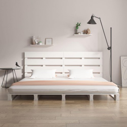 Sengeramme uden madras 140x200 cm massivt fyrretræ hvid