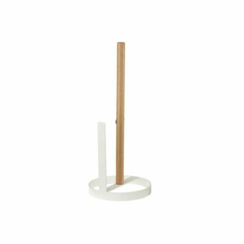 Køkkenrulleholder 13 x 13 x 31,5 cm Natur Metal Hvid Fyrretræ