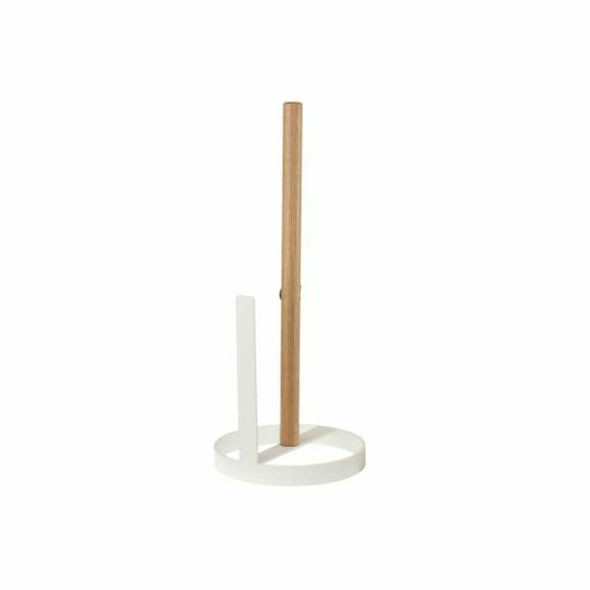 Køkkenrulleholder 13 x 13 x 31,5 cm Natur Metal Hvid Fyrretræ