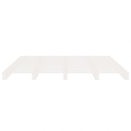 Sengeramme uden madras 140x200 cm massivt fyrretræ hvid