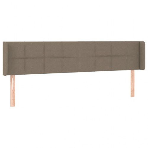 Sengegavl med kanter 203 x 16 x 78/88 cm - gråbrun