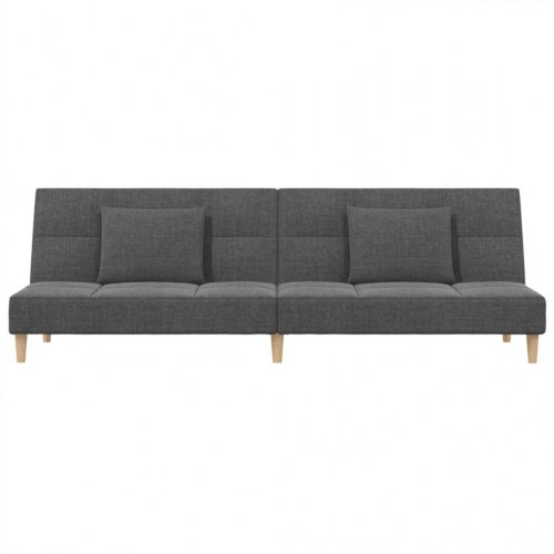 2-personers sovesofa med 2 puder i stof - lysegrå