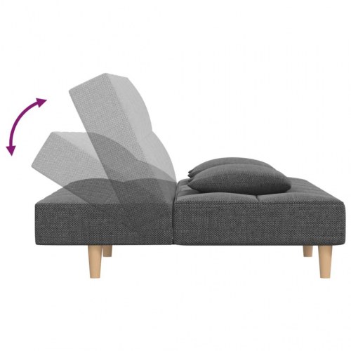2-personers sovesofa med 2 puder i stof - lysegrå