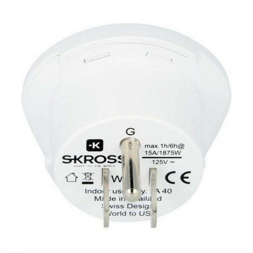 Skross rejseadapter World til USA - 100-250 V, hvid