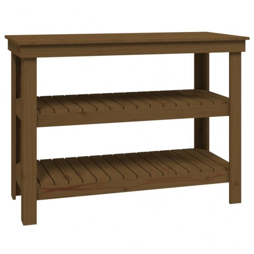 Arbejdsbord 110,5x50x80 cm massivt fyrretræ gyldenbrun