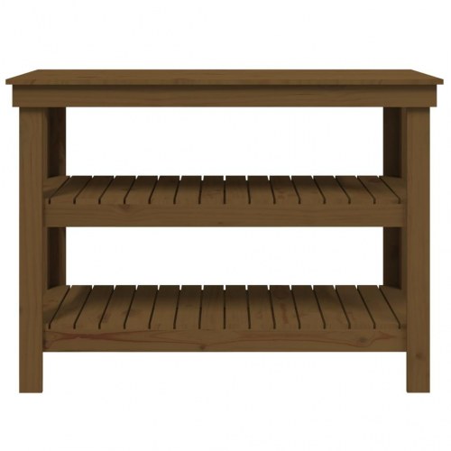 Arbejdsbord 110,5x50x80 cm massivt fyrretræ gyldenbrun