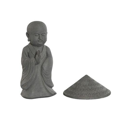 Dekorativ figur Home ESPRIT Grå Munk Orientalsk 30 x 30 x 51 cm