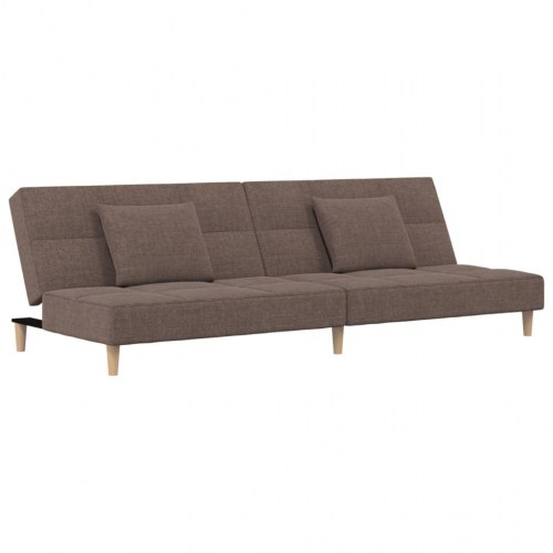 2-personers sovesofa med 2 puder - stof, gråbrun
