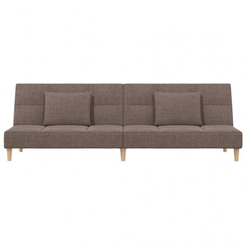 2-personers sovesofa med 2 puder - stof, gråbrun