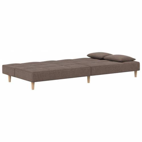 2-personers sovesofa med 2 puder - stof, gråbrun