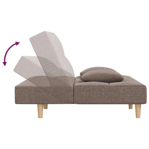 2-personers sovesofa med 2 puder - stof, gråbrun