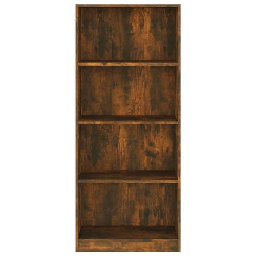 Bogreol m. 4 hylder 60x24x142 cm konstrueret træ røget egetræ