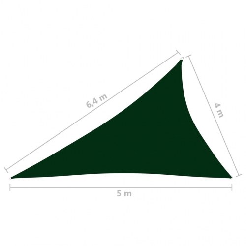 Solsejl trekant 4×5×6,4 m - oxfordstof, mørkegrøn