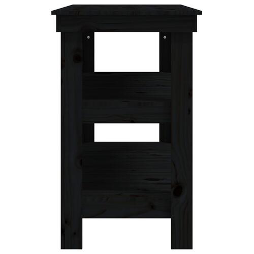 Arbejdsbord 110,5x50x80 cm massivt fyrretræ sort