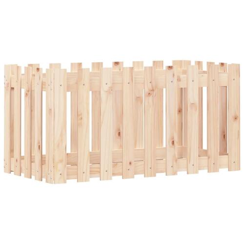 Højbed med stakitdesign 100x50x50 cm massivt fyrretræ