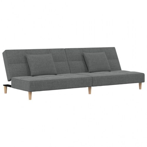 2-personers sovesofa med 2 puder i stof - mørkegrå