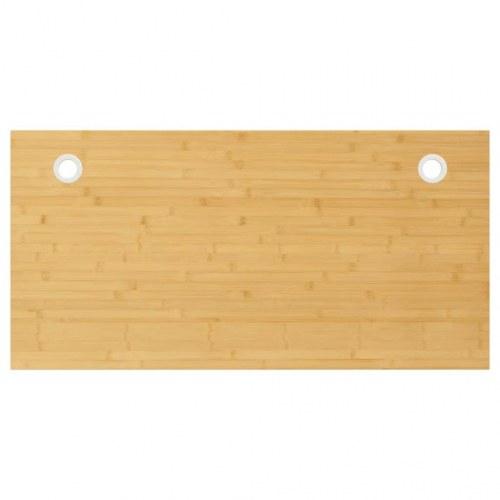 Bordplade til skrivebord 100×50×4 cm - bambus med 2 kabelhuller