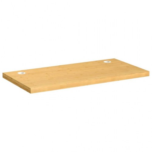 Bordplade til skrivebord 100×50×4 cm - bambus med 2 kabelhuller