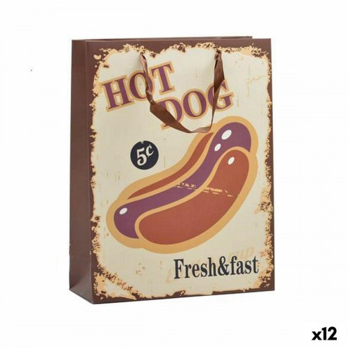 Gavepose papir Hotdog & Coffee 10 × 33 × 25,5 cm (12 stk)