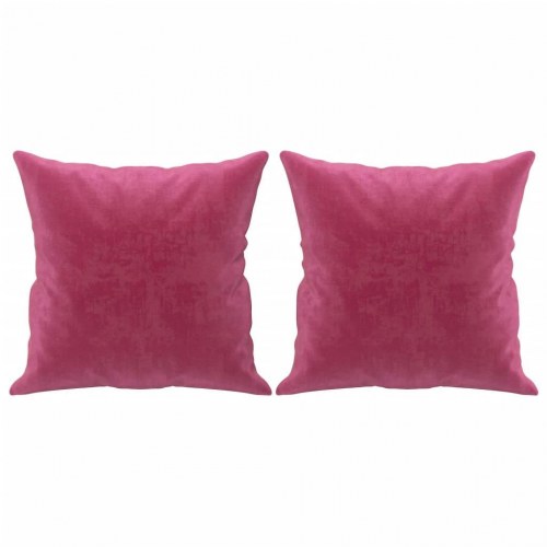3-personers sofa i velour med pyntepuder - vinrød, sædebredde 180 cm