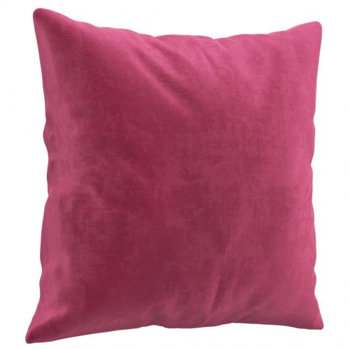 3-personers sofa i velour med pyntepuder - vinrød, sædebredde 180 cm