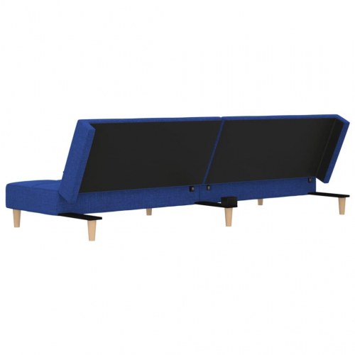 2-personers sovesofa med 2 puder - stof, blå