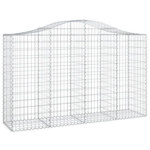 Buede gabionkurve - 8 stk. 200×50×120/140 cm i galvaniseret jern