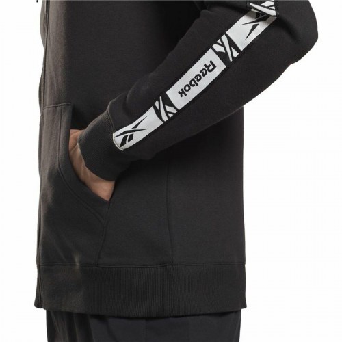 Sport Jakke til Mænd Reebok Identity Tape FZ Sort - L