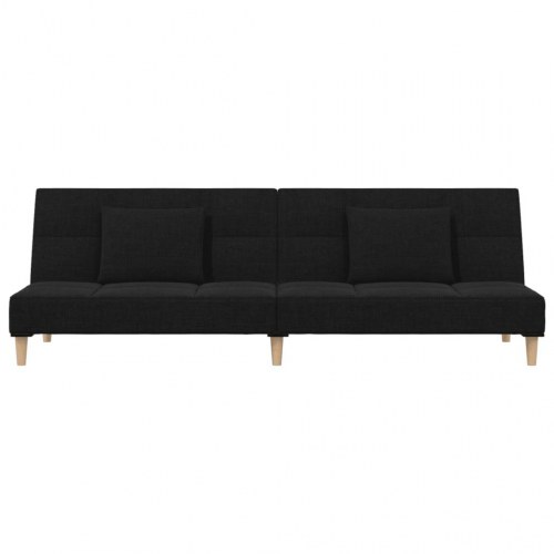 2-personers sovesofa med 2 puder - stof, sort