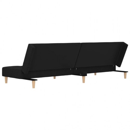 2-personers sovesofa med 2 puder - stof, sort