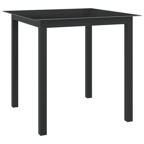 Havebord 80 × 80 × 74 cm - glas og aluminium, sort
