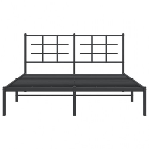 Sengeramme med sengegavl 150 x 200 cm - sort