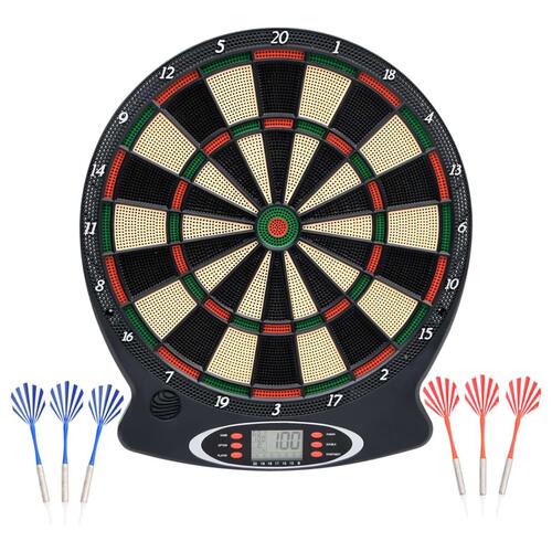 Elektronisk dartskive med dartpile polypropylen sort