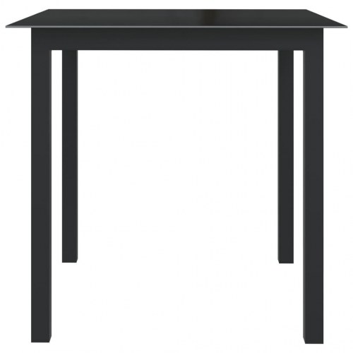 Havebord 80 × 80 × 74 cm - glas og aluminium, sort