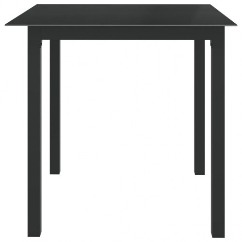 Havebord 80 × 80 × 74 cm - glas og aluminium, sort