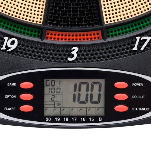 Elektronisk dartskive med dartpile polypropylen sort