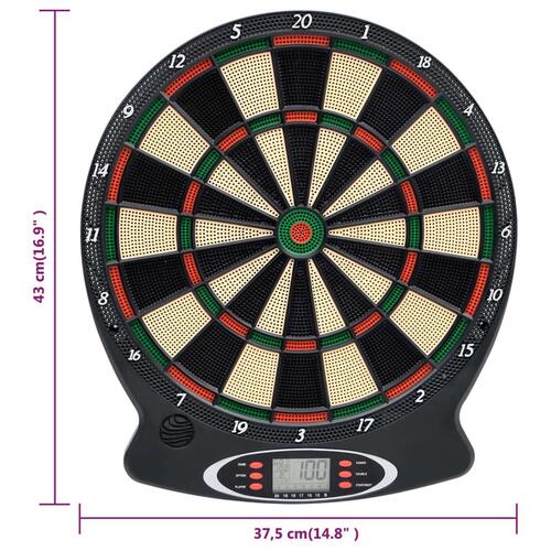 Elektronisk dartskive med dartpile polypropylen sort