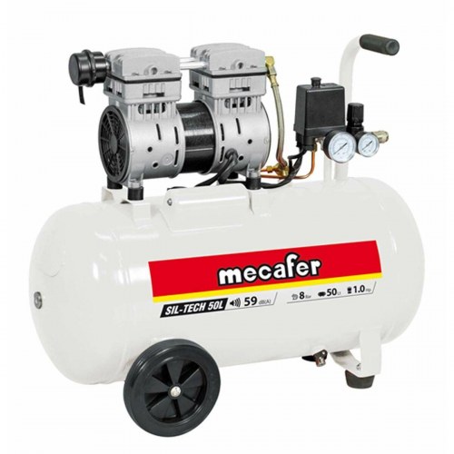 MECAFER 425523 luftkompressor - stille, 8 bar, 24 l, vandret