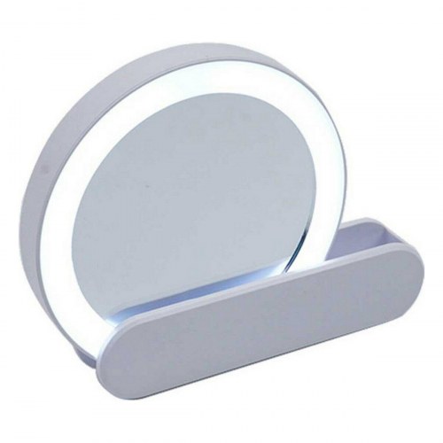 Berilo spejl med LED-lys - hvid ABS, 9 × 2 × 10 cm (12 stk.)