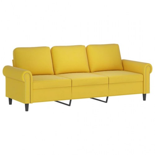 3-personers sofa i velour - gul, sædebredde 180 cm