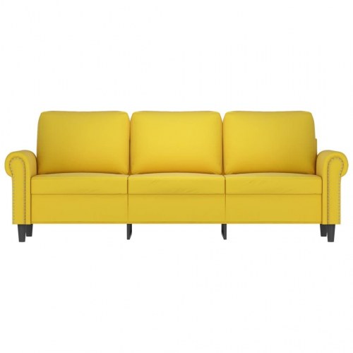 3-personers sofa i velour - gul, sædebredde 180 cm