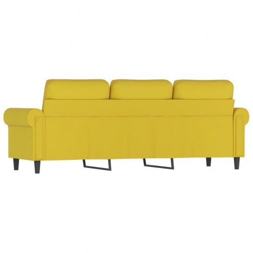 3-personers sofa i velour - gul, sædebredde 180 cm