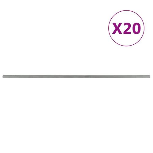 Stolper til havehegn 20 stk. 220 cm stål sølvfarvet