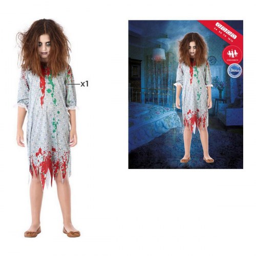 Børnekostume - Multifarvet Zombie kjole, 3-4 år