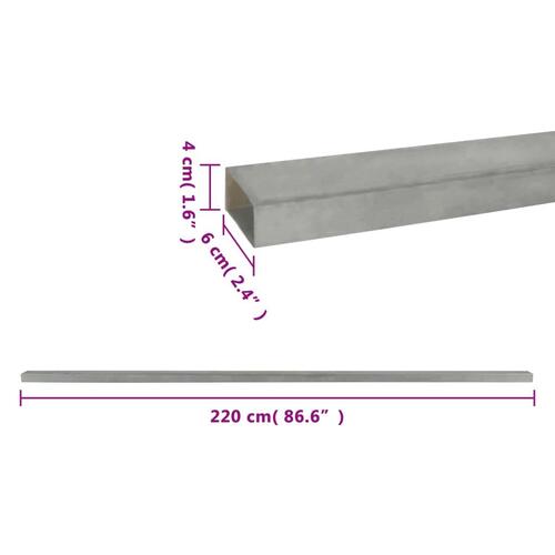 Stolper til havehegn 20 stk. 220 cm stål sølvfarvet