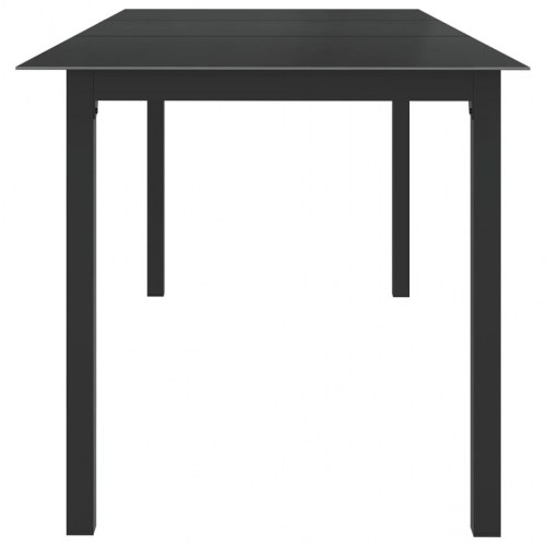Havebord i aluminium og glas - 190 × 90 × 74 cm, sort