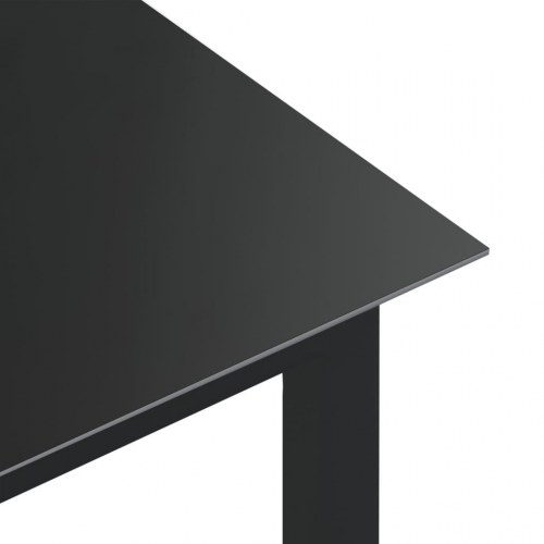 Havebord i aluminium og glas - 190 × 90 × 74 cm, sort