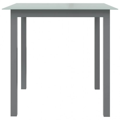 Havebord 80x80x74 cm aluminium og glas lysegrå